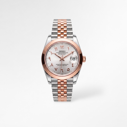 Datejust Arabic Rose Gold White Reglage watch