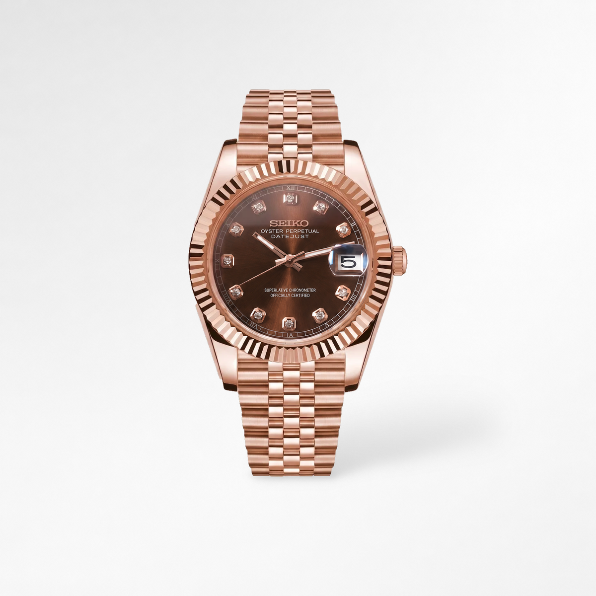 Datejust Rose Gold Chocolate Diamond Reglage watch