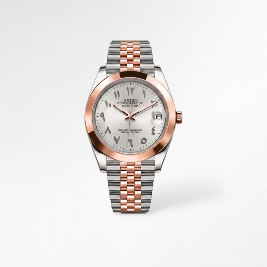 Datejust Two-Tone Rose Gold White Reglage watch