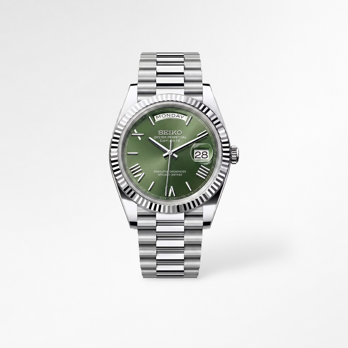 Day-Date Olive Roman Reglage watch
