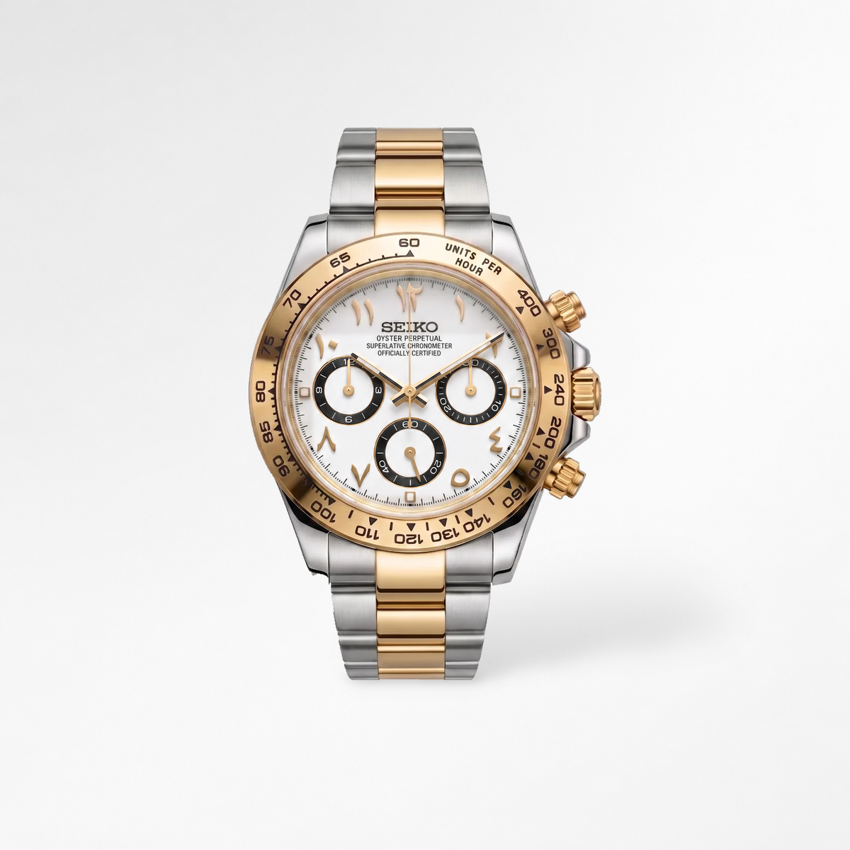 Daytona Two-Tone Arabic White Reglage watch