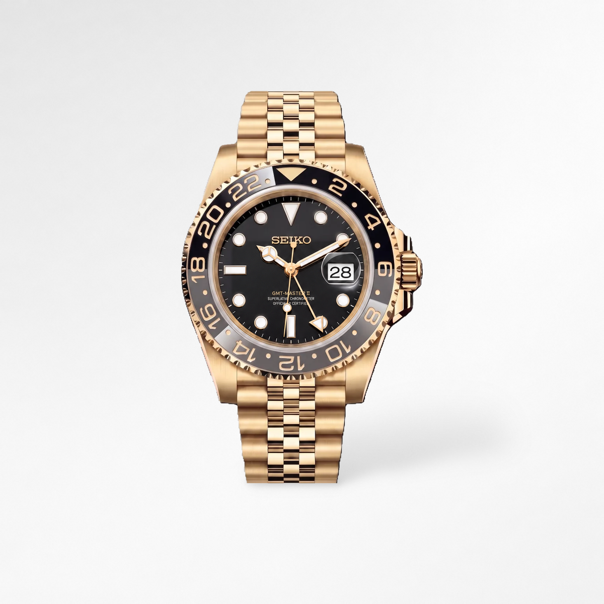 Gmt Gold Black Reglage watch