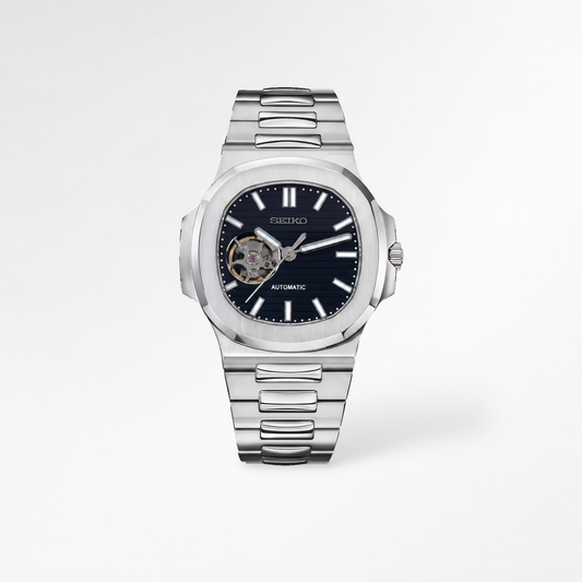 Nautilus Black Open Heart Reglage watch