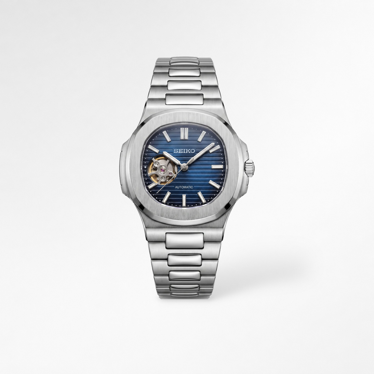 Nautilus Blue Open Heart Reglage watch
