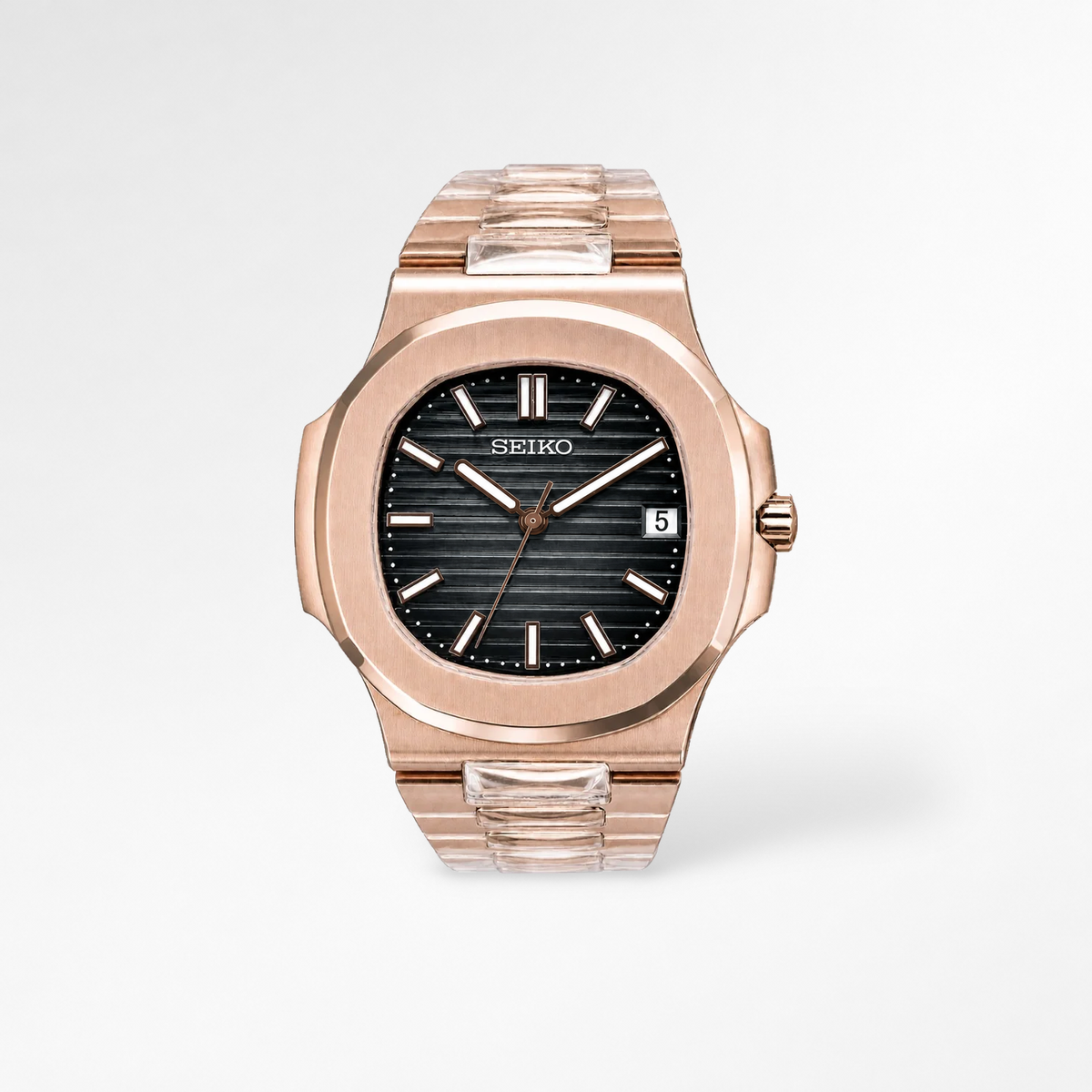 Nautilus Rose Gold Black V2 Reglage watch