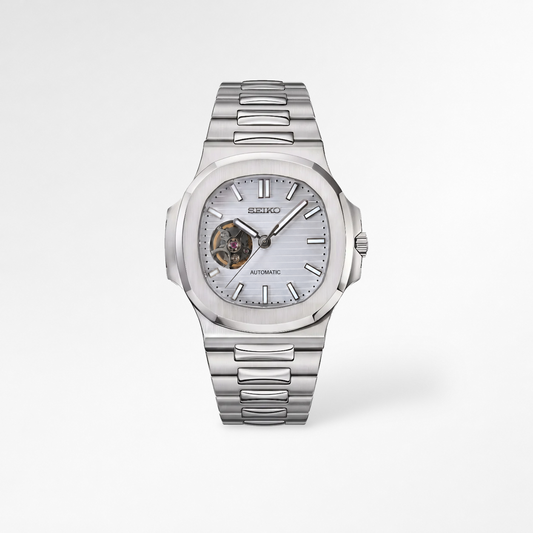 Nautilus White Open Heart Reglage watch