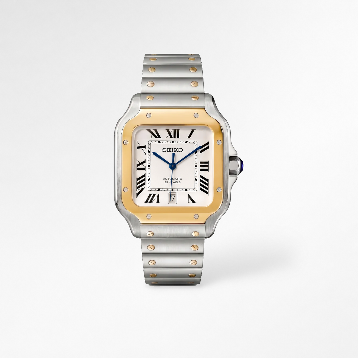Santos Two-Tone White Reglage watch