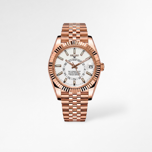 Sky Dweller Rose Gold White Reglage watch
