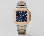 Cubitus Two-Tone Rose Gold Blue