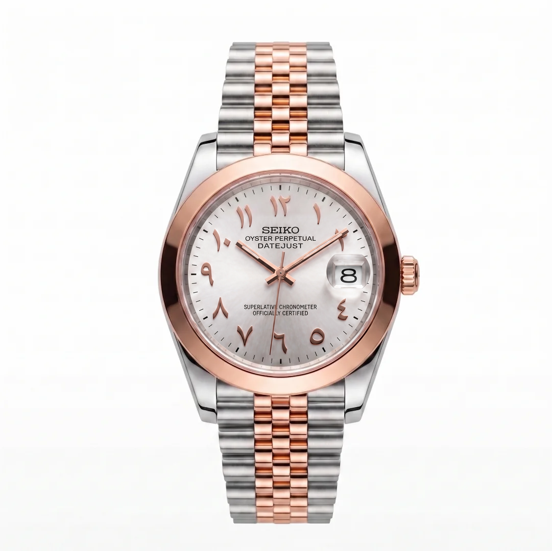 Datejust Arabic Rose Gold White Reglage watch