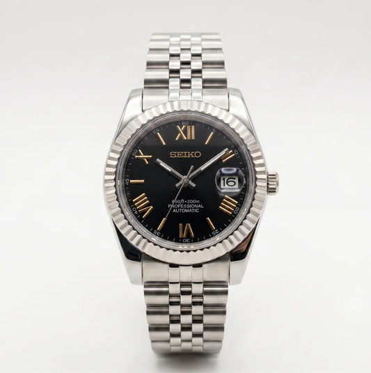 Datejust Roman Black Gold Reglage watch
