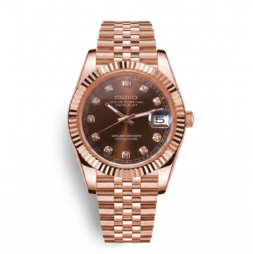 Datejust Rose Gold Chocolate Diamond Reglage watch