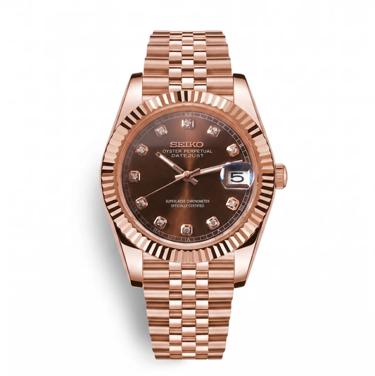 Datejust Rose Gold Chocolate Diamond Reglage watch