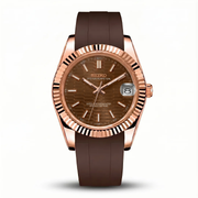 Datejust Rubber Rose Gold Chocolate