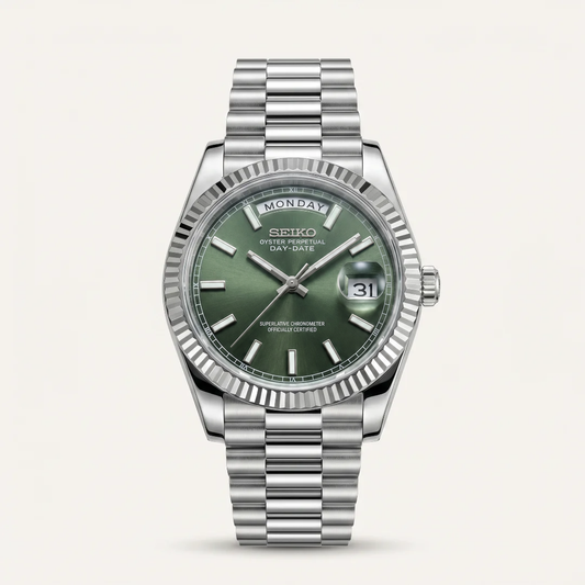 Day-Date Olive Baguette Reglage watch
