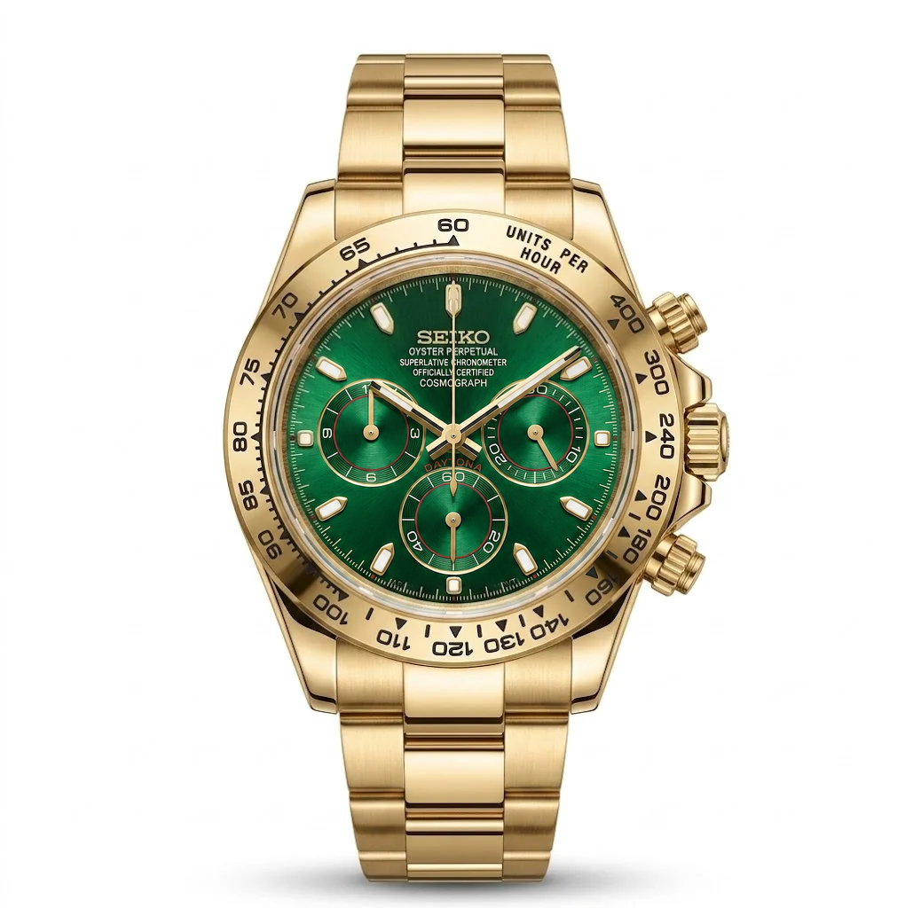 Daytona Gold Green Reglage watch