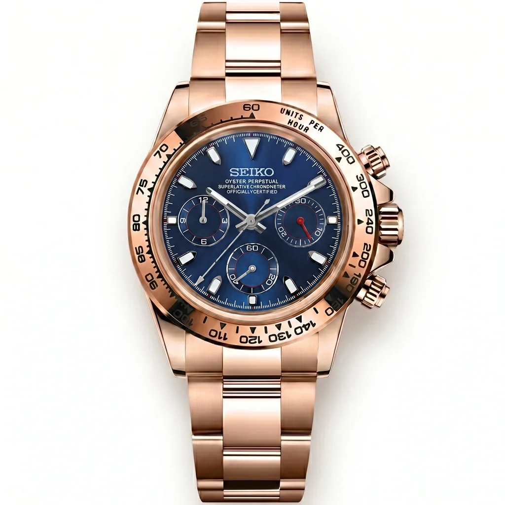 Daytona Rose Gold Blue Reglage watch