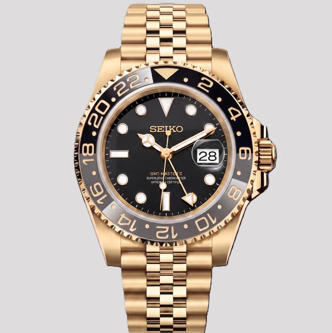 Gmt Gold Black Reglage watch