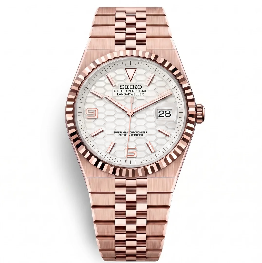 Land Dweller Rose Gold White Reglage watch