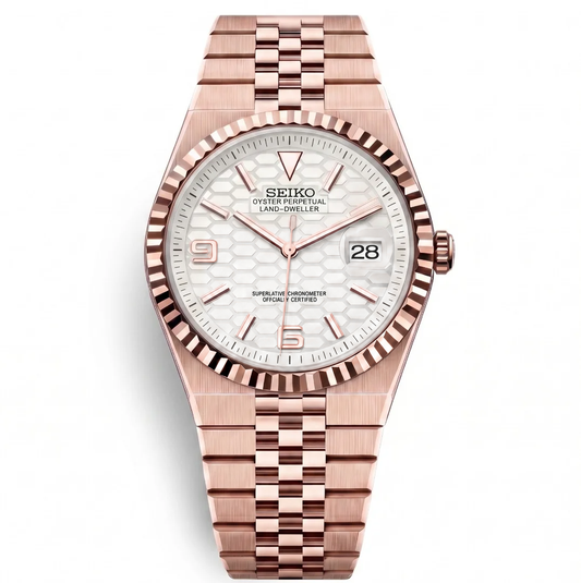 Land Dweller Rose Gold White Reglage watch