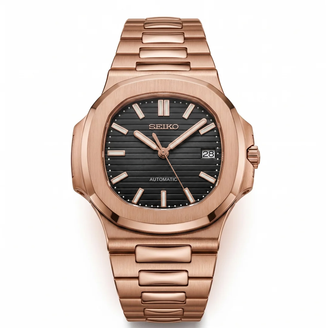 Nautilus Rose Gold Black Reglage watch