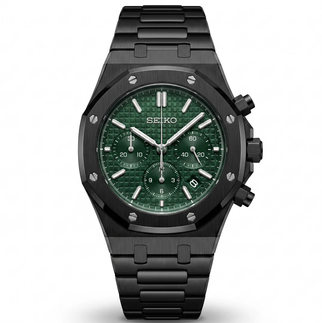 Royal Oak Full Black Green Reglage watch