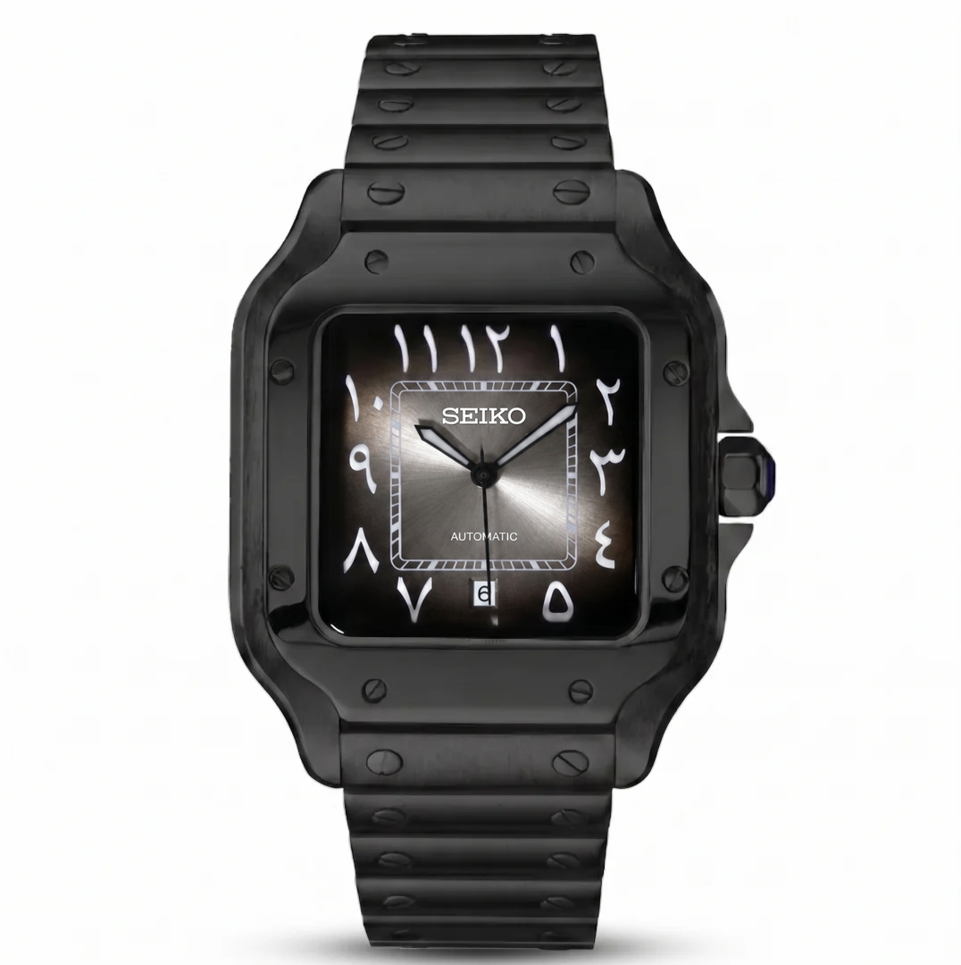 Santos Arabic Full Black Reglage watch