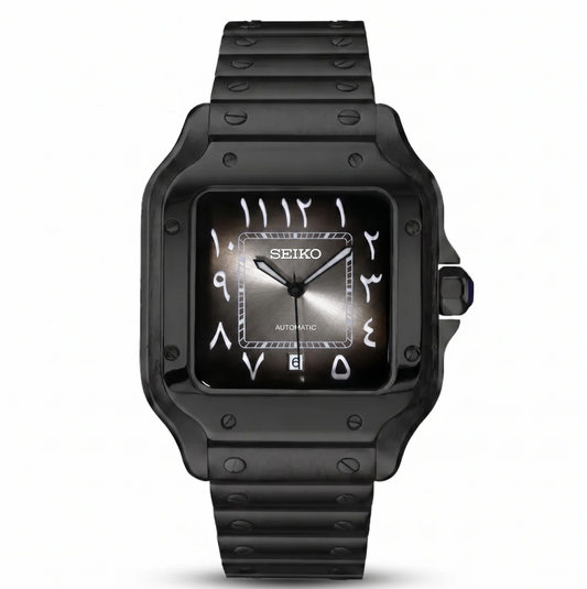 Santos Arabic Full Black Reglage watch