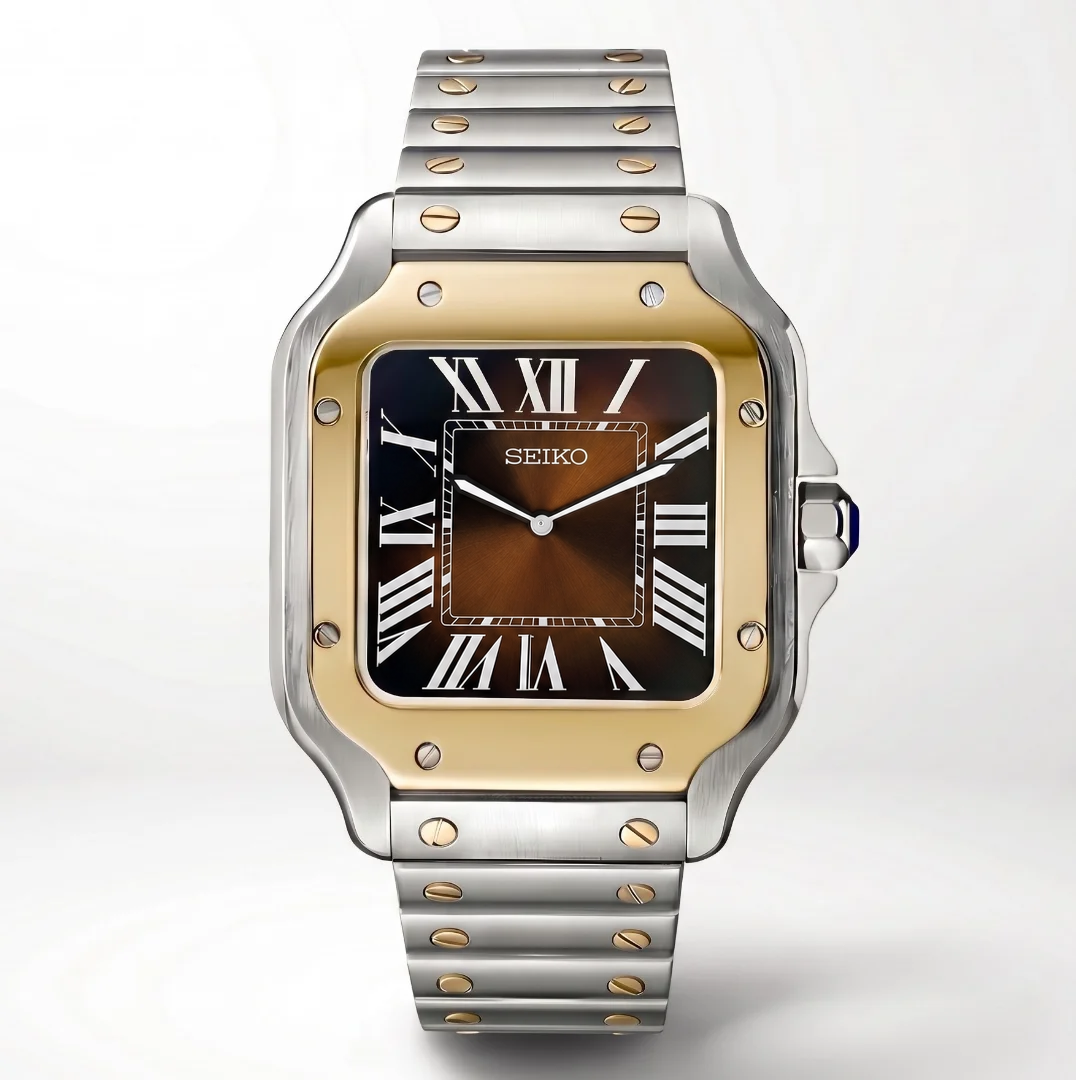 Santos Two-Tone Chocolate Reglage watch